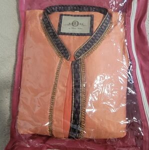 Orange Embroidered Kurta 42